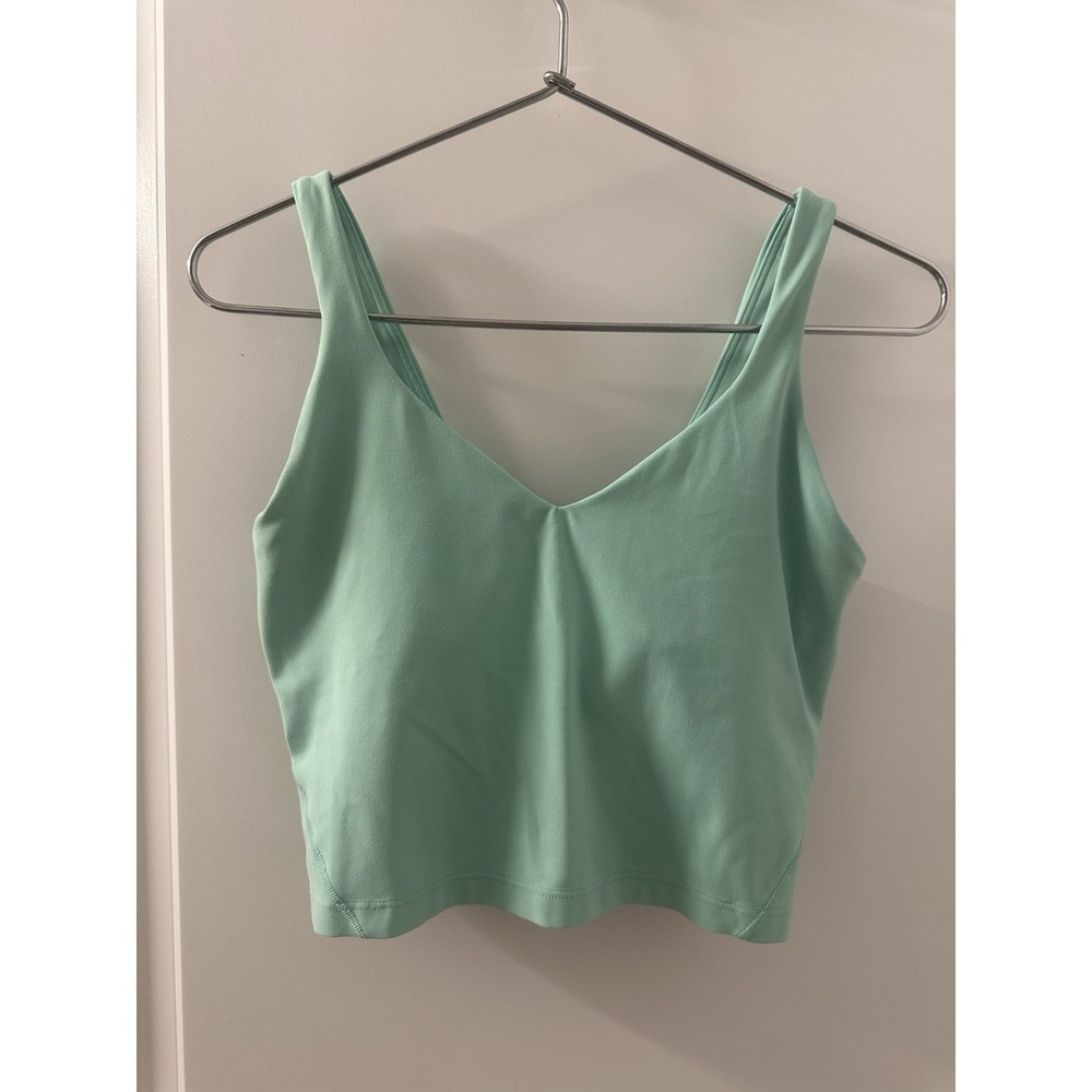Lululemon Align Tank Top Wild Mint Nulu Built-in Bra Size 8 Mint Green